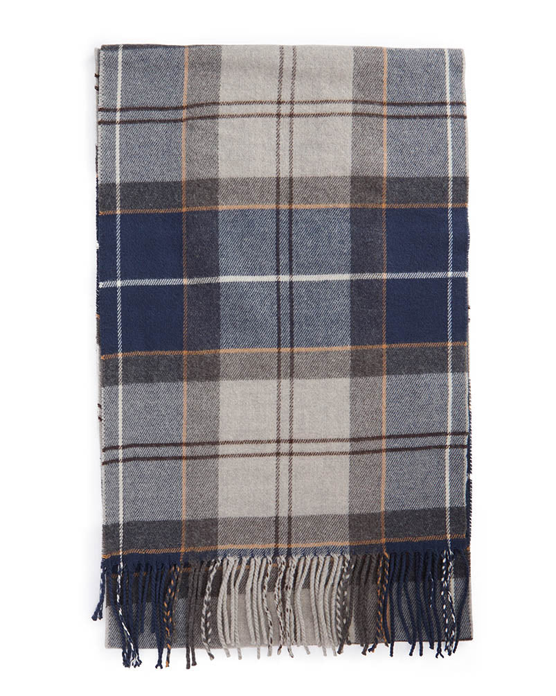 Barbour Galingale Unisex Scarf Grey - Midnight Tartan