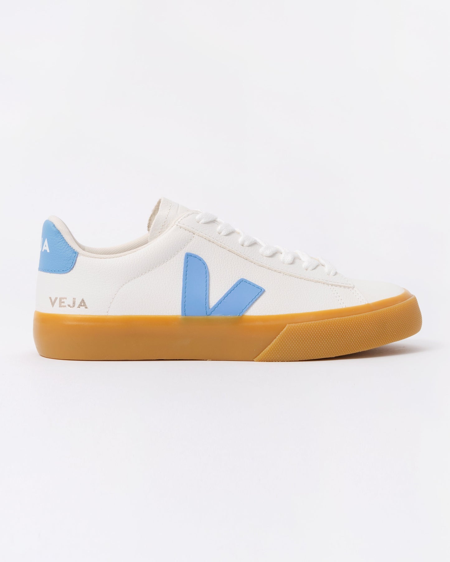 Veja Campo Leather Womens Trainers - White/Aqua