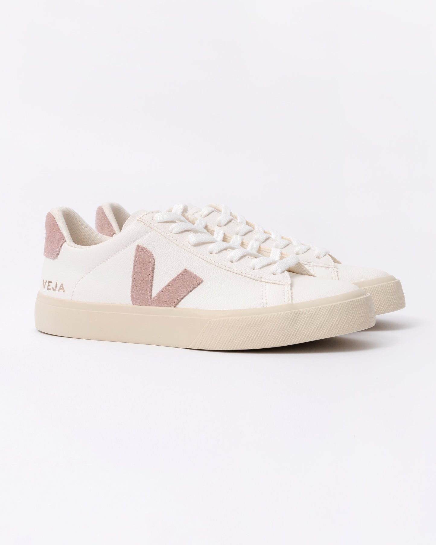 Veja Campo Leather Womens Trainers - White/Babe