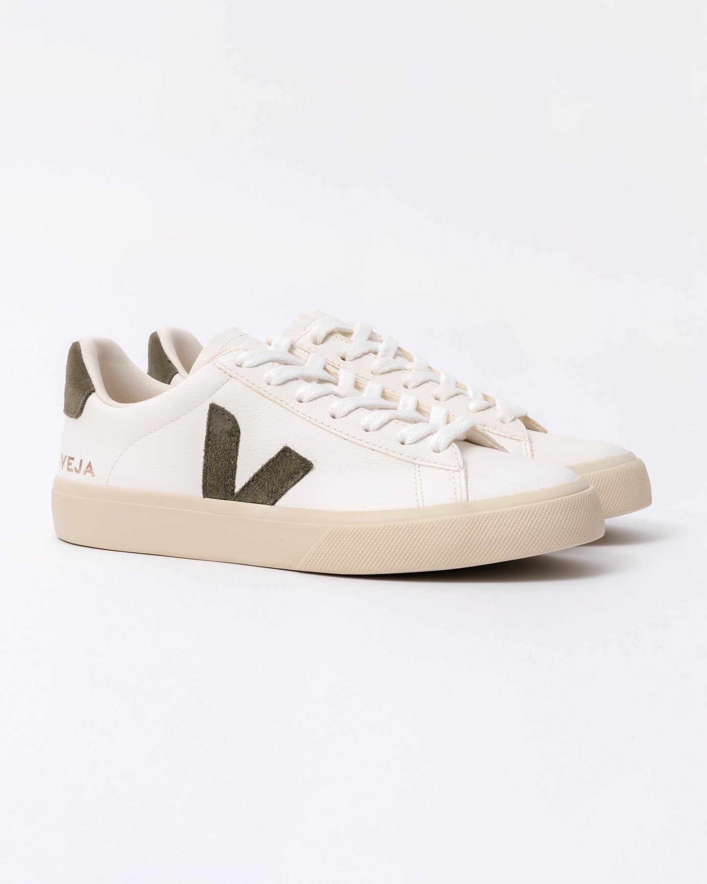 Veja Campo Leather Womens Trainers - White/Khaki