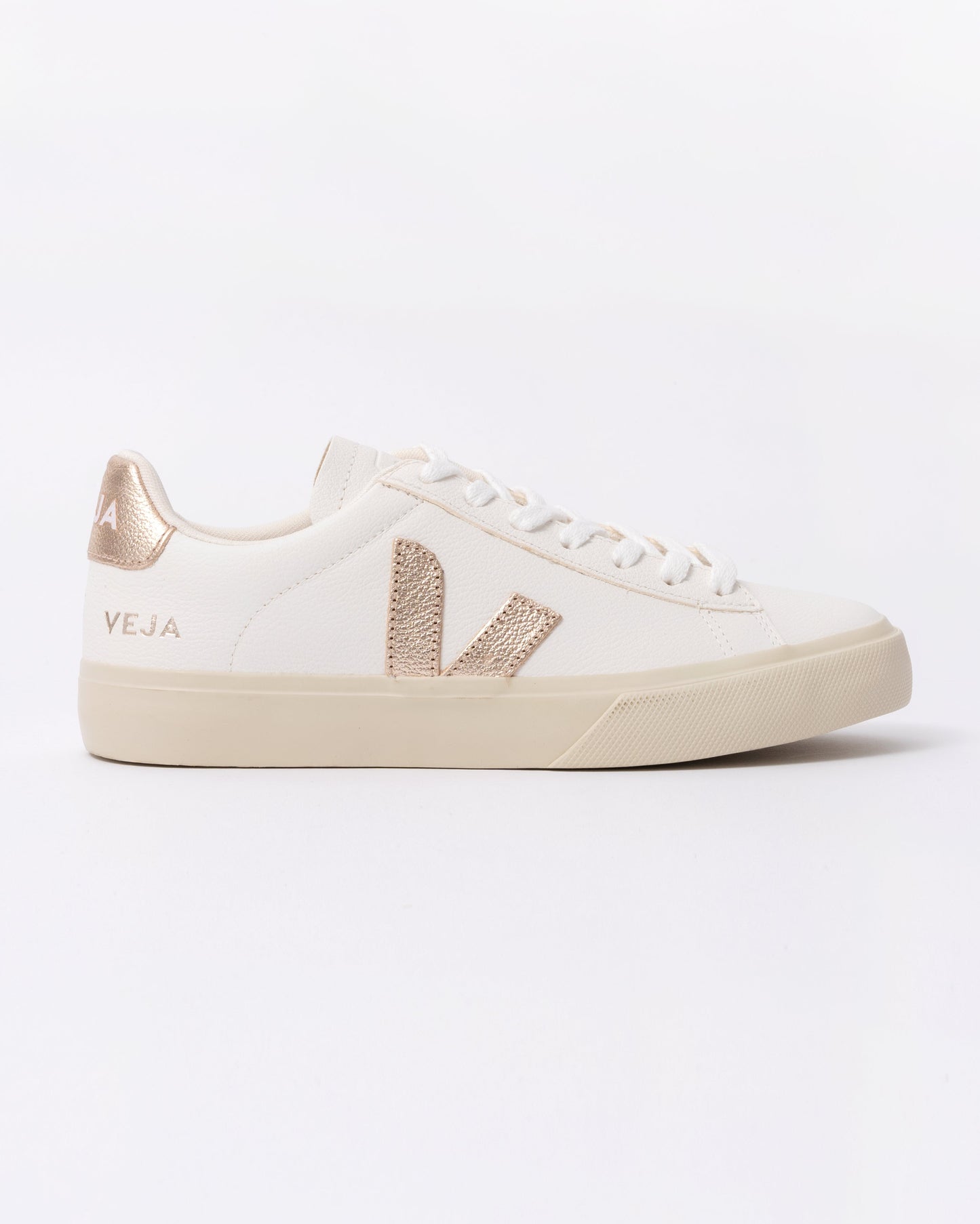 Veja Campo Leather Womens Trainers - White/Platine