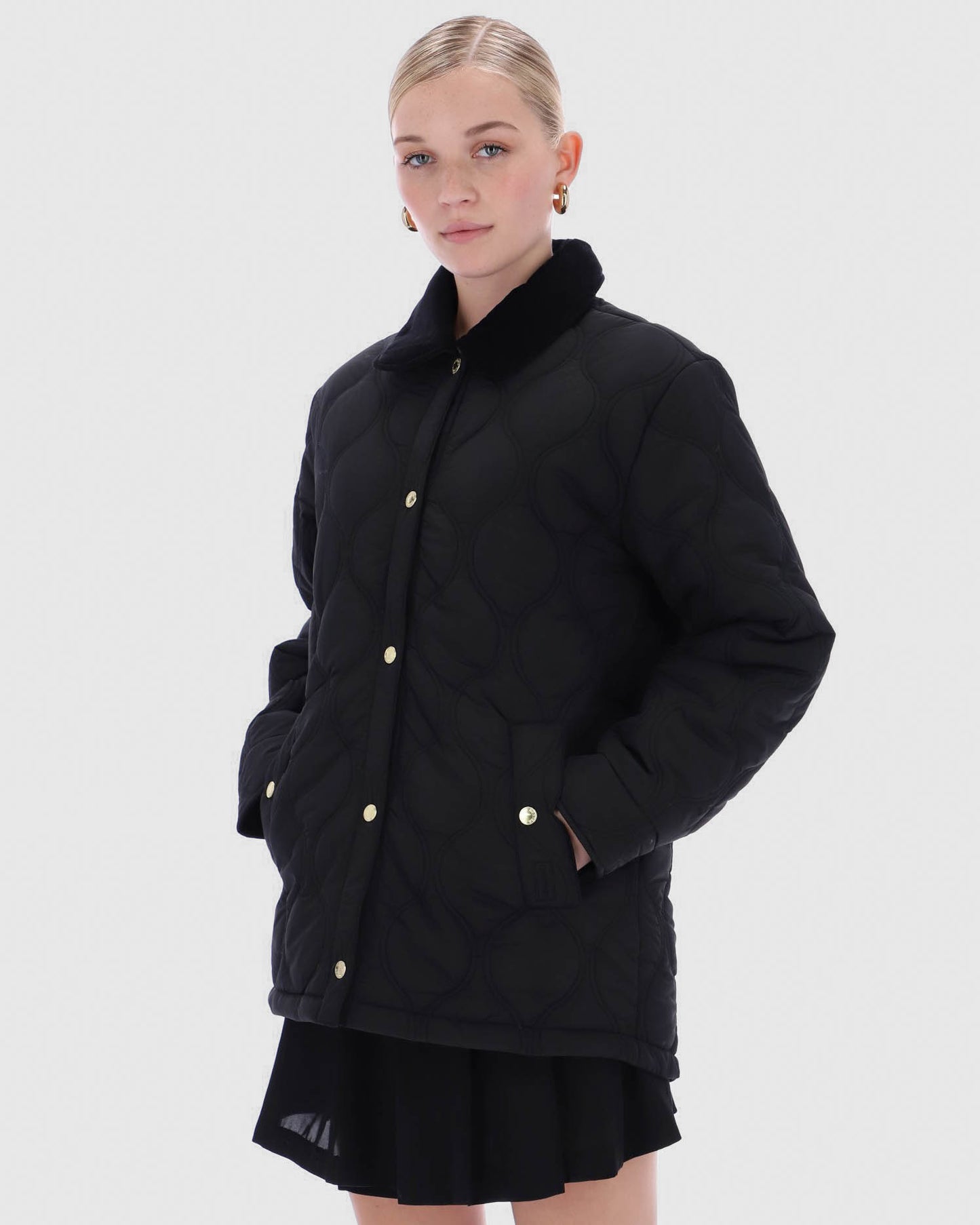 Hunter Witton Womens Quilted Jacket - Black