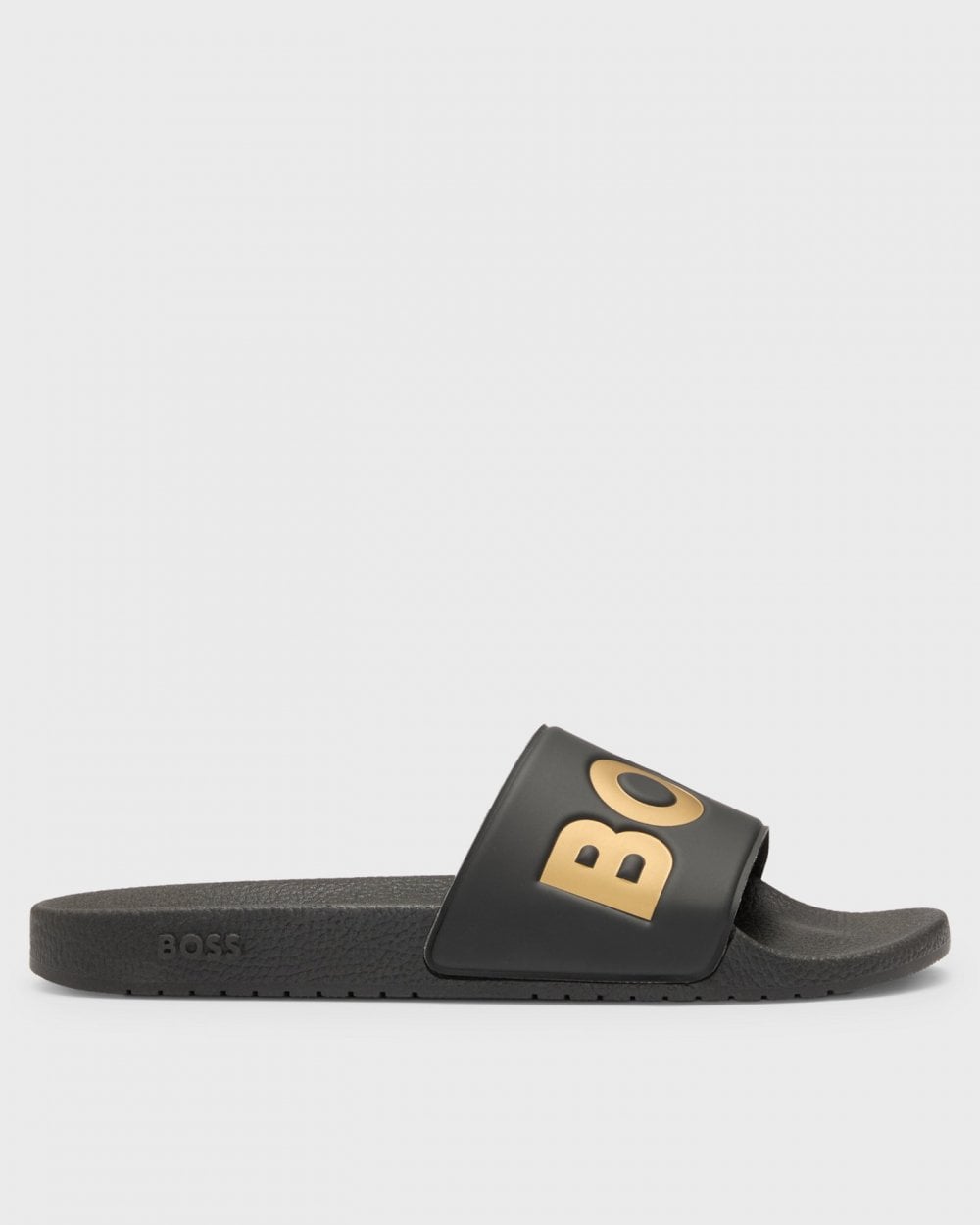 BOSS Orange Aryeh Mens Italian-Made Slides with Large Logo Detail NOS - Black 007