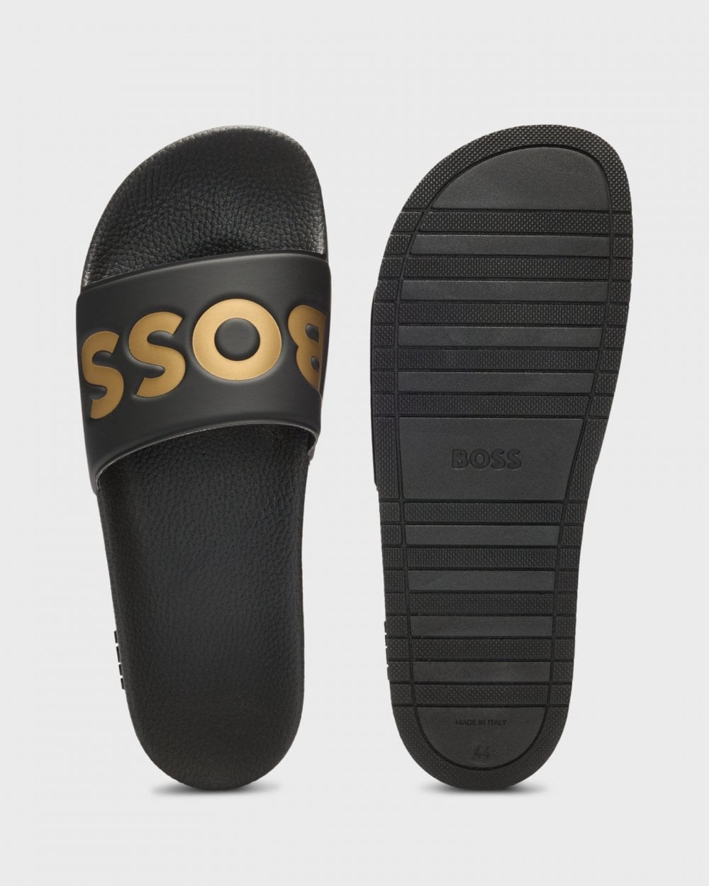 BOSS Orange Aryeh Mens Italian-Made Slides with Large Logo Detail NOS - Black 007