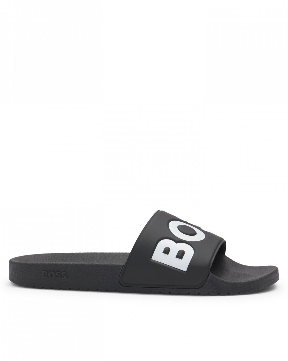 BOSS Orange Aryeh Mens Italian-Made Slides with Large Logo Detail NOS - Black 002