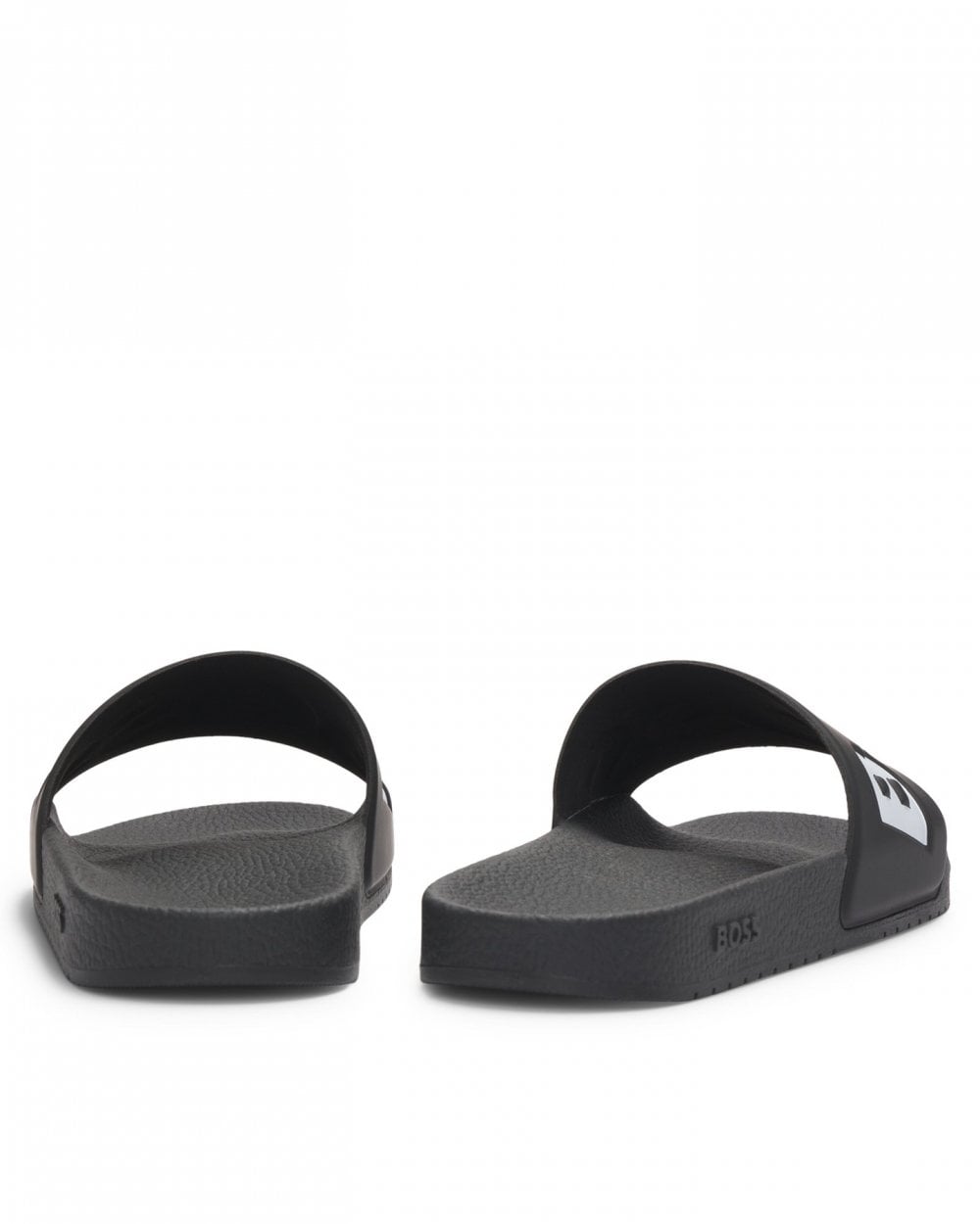 BOSS Orange Aryeh Mens Italian-Made Slides with Large Logo Detail NOS - Black 002
