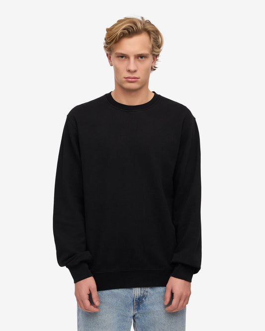 Colorful Standard Mens Classic Organic Crew Neck Sweatshirt - Deep Black