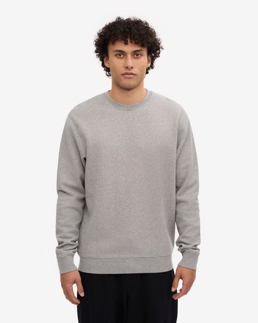 Colorful Standard Mens Classic Organic Crew Neck Sweatshirt - Heather Grey