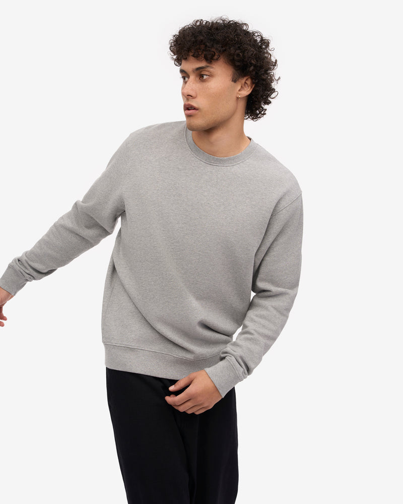 Colorful Standard Mens Classic Organic Crew Neck Sweatshirt - Heather Grey