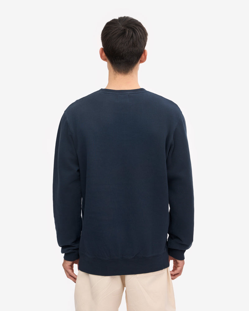 Colorful Standard Mens Classic Organic Crew Neck Sweatshirt - Navy Blue