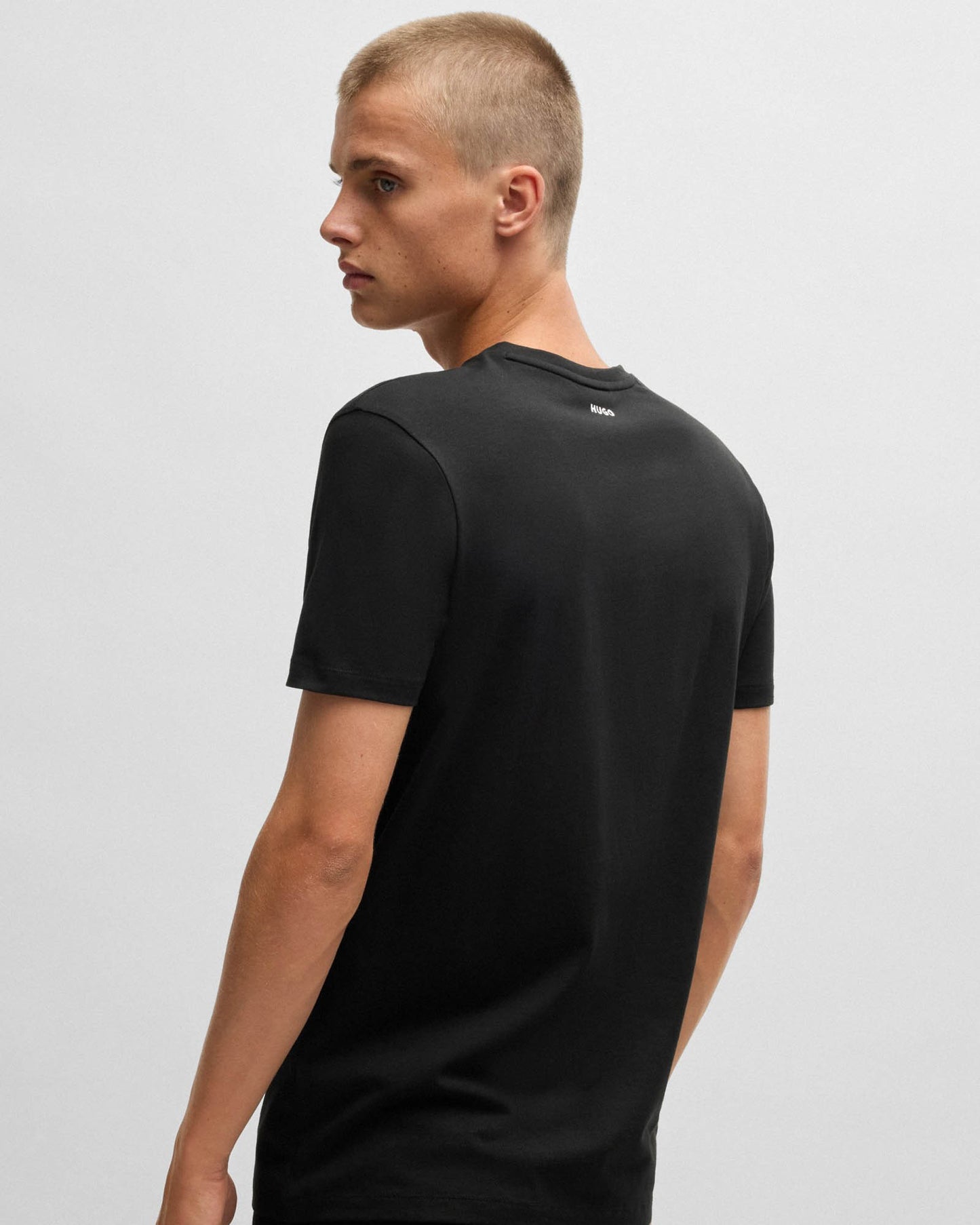 HUGO-V 2-Pack Mens V-Neck T-Shirts in Stretch Cotton - White/Black 960