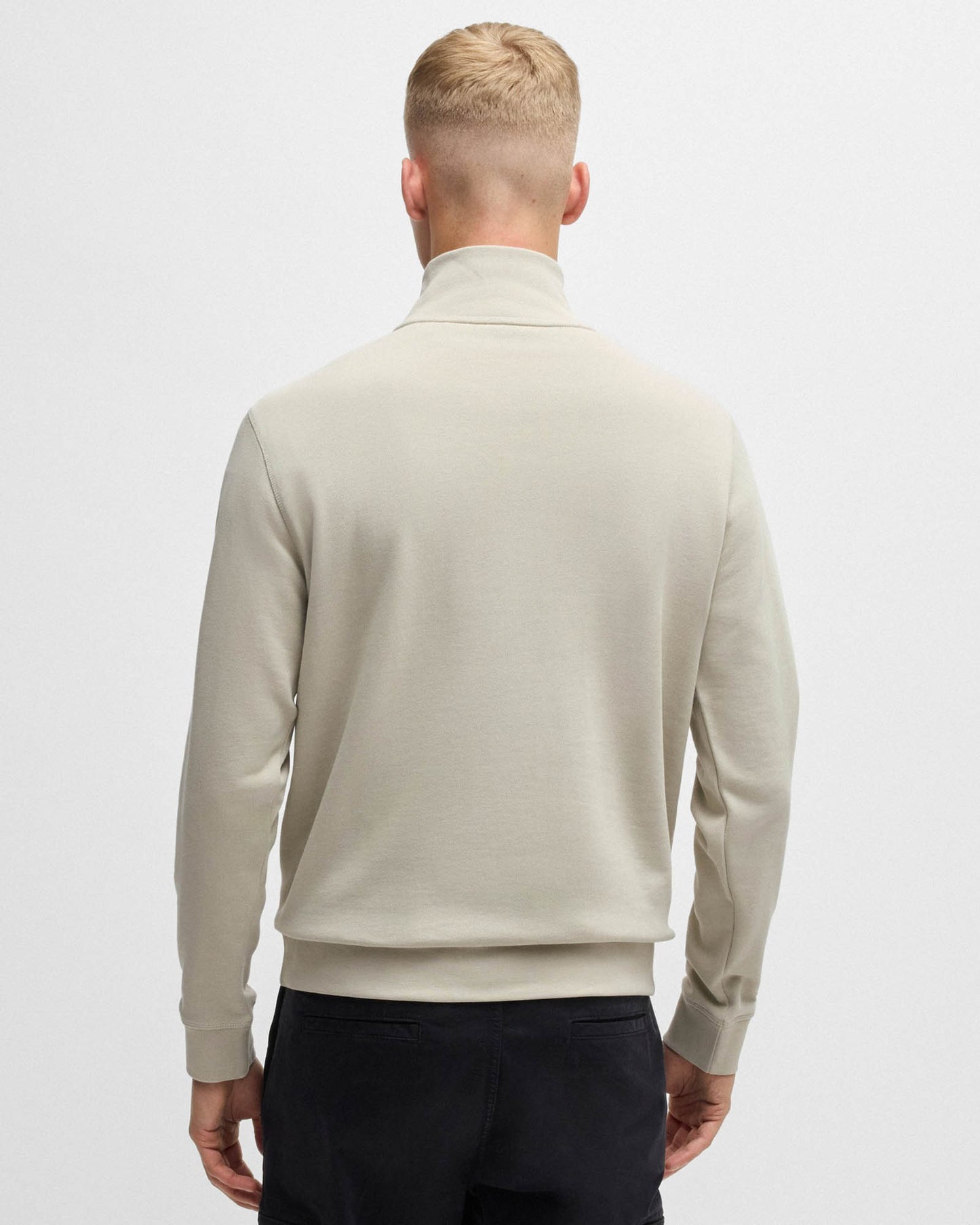 BOSS Orange Zetrust Mens 1/4 Zip Sweatshirt - Light Beige 271