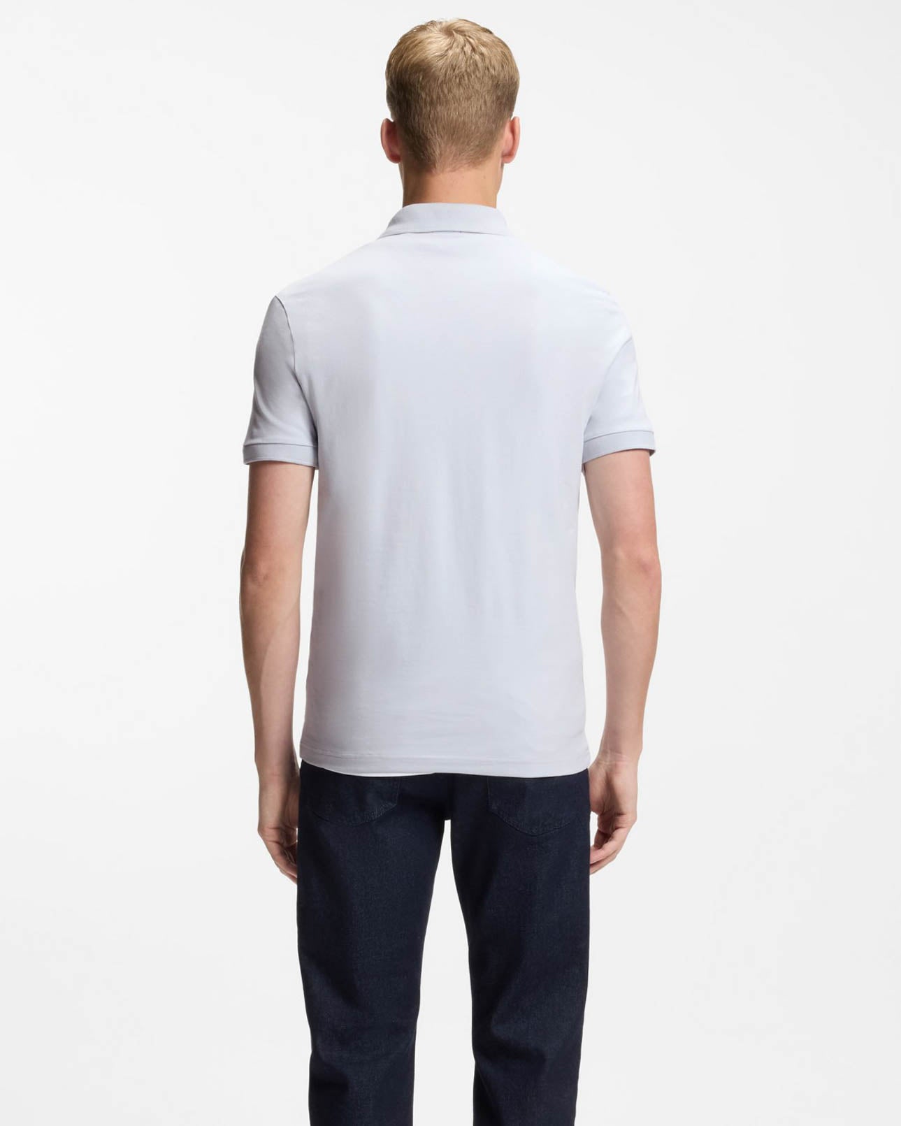 BOSS Orange Passenger Mens Stretch-Cotton Slim-Fit Polo Shirt with Logo Patch - Light/Pastel Grey 053