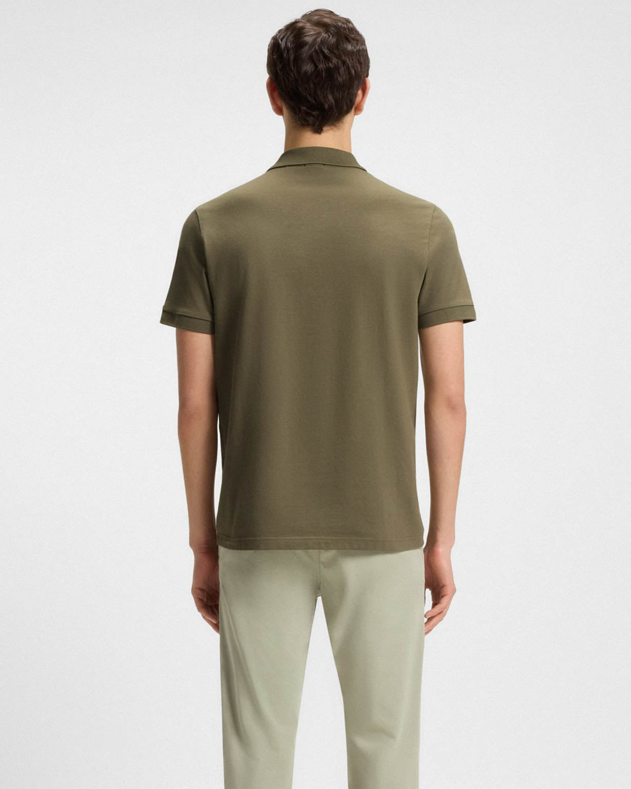 BOSS Orange Passenger Mens Stretch-Cotton Slim-Fit Polo Shirt with Logo Patch - Open Green 342