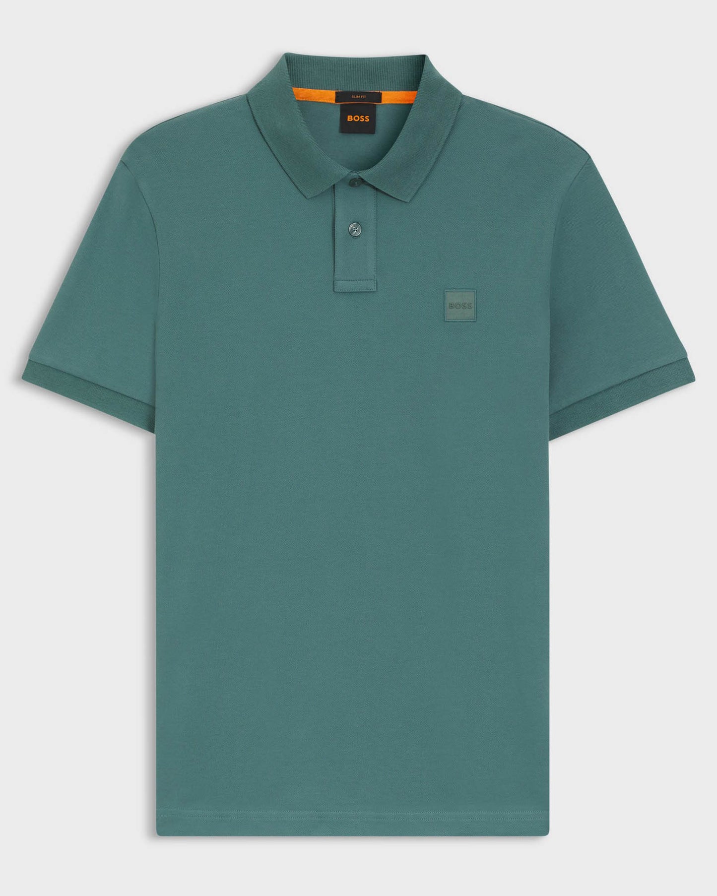 BOSS Orange Passenger Mens Stretch-Cotton Slim-Fit Polo Shirt with Logo Patch - Open Green 369
