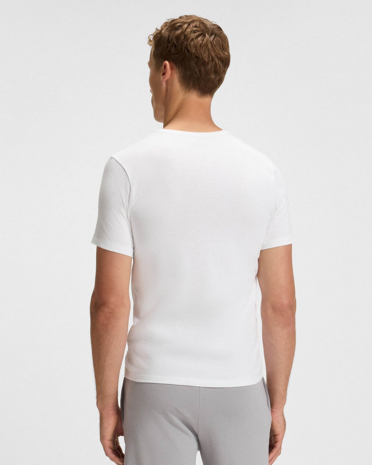 BOSS Orange Mens Three-Pack of Cotton Underwear T-Shirts with Logo Embroidery - White/Grey/Black 982