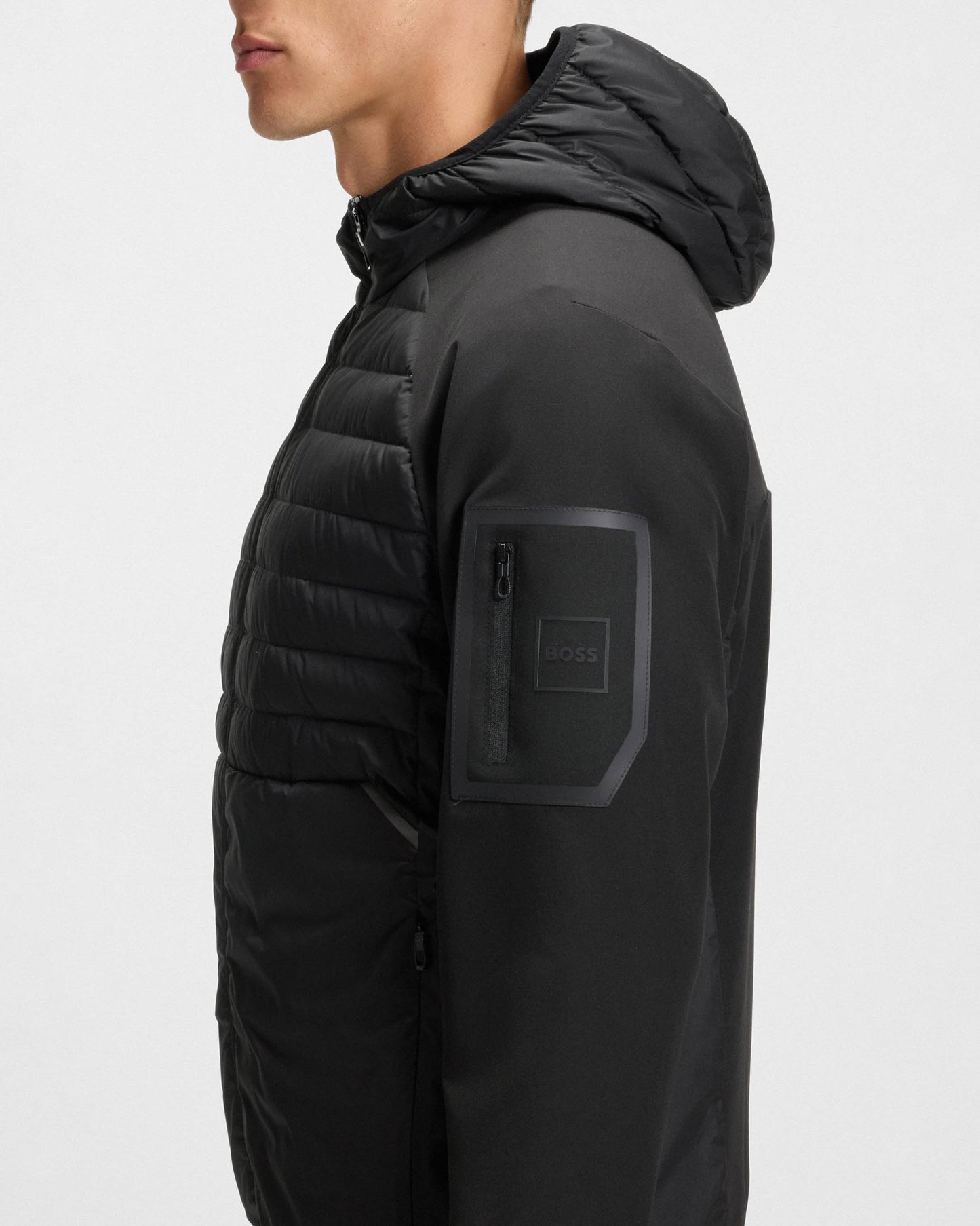 BOSS Green J Urbanex Mens Padded Hybrid Jacket - Black 001