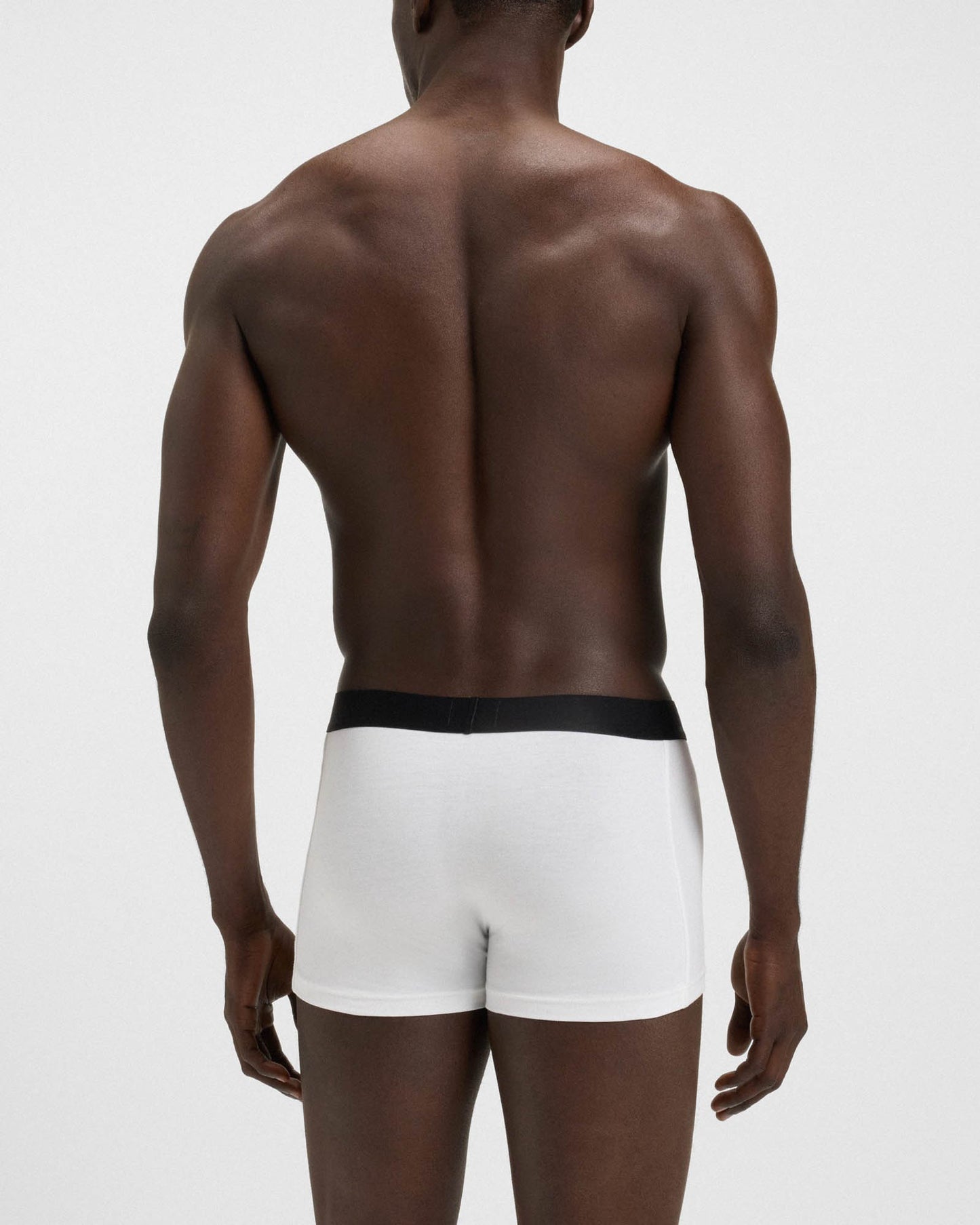 BOSS Orange 3-Pack Mens Stretch-Cotton Trunks with Logo Waistbands - White/Grey/Black 999