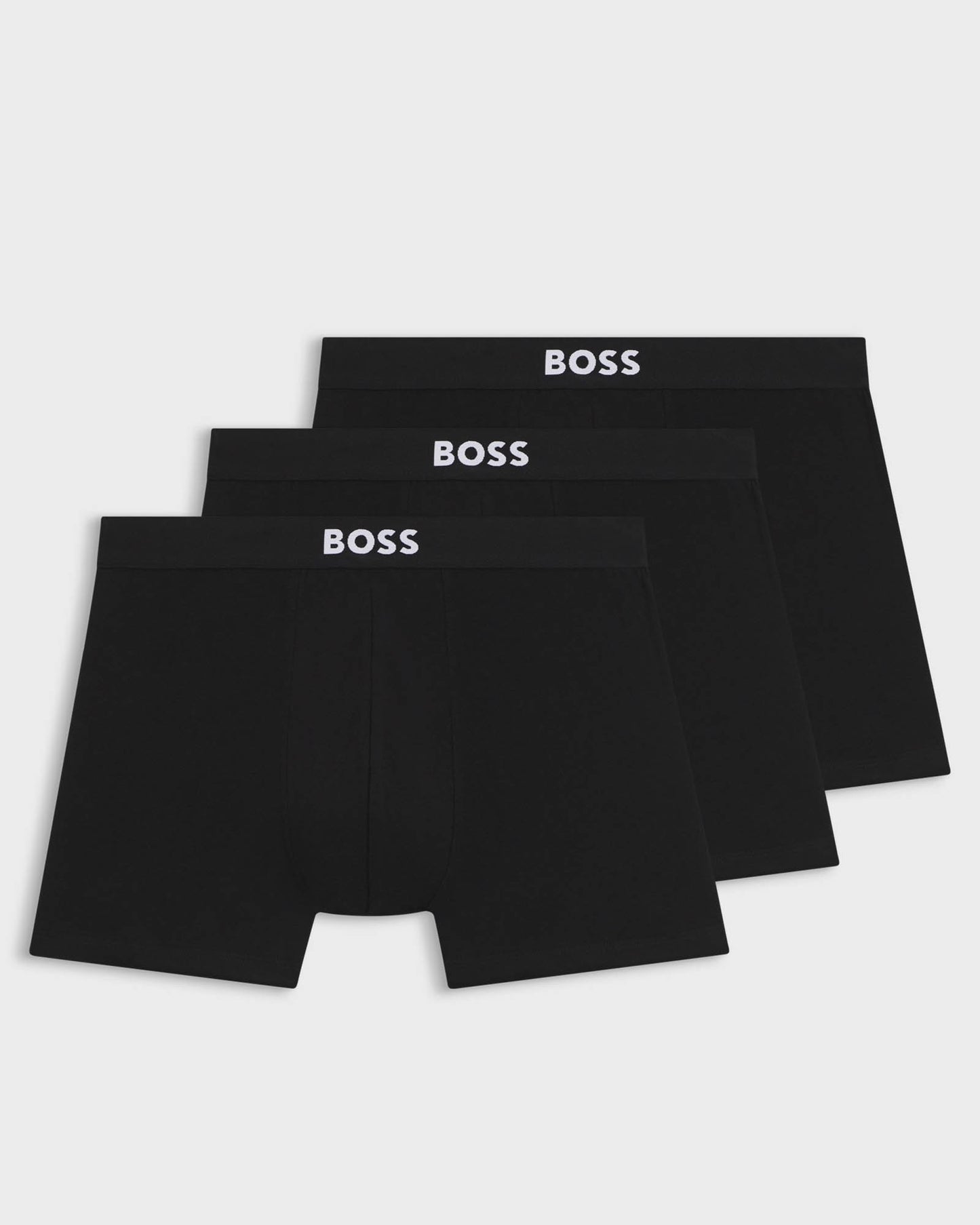 BOSS Orange 3-Pack Mens Stretch Cotton Boxer Briefs - Black 001