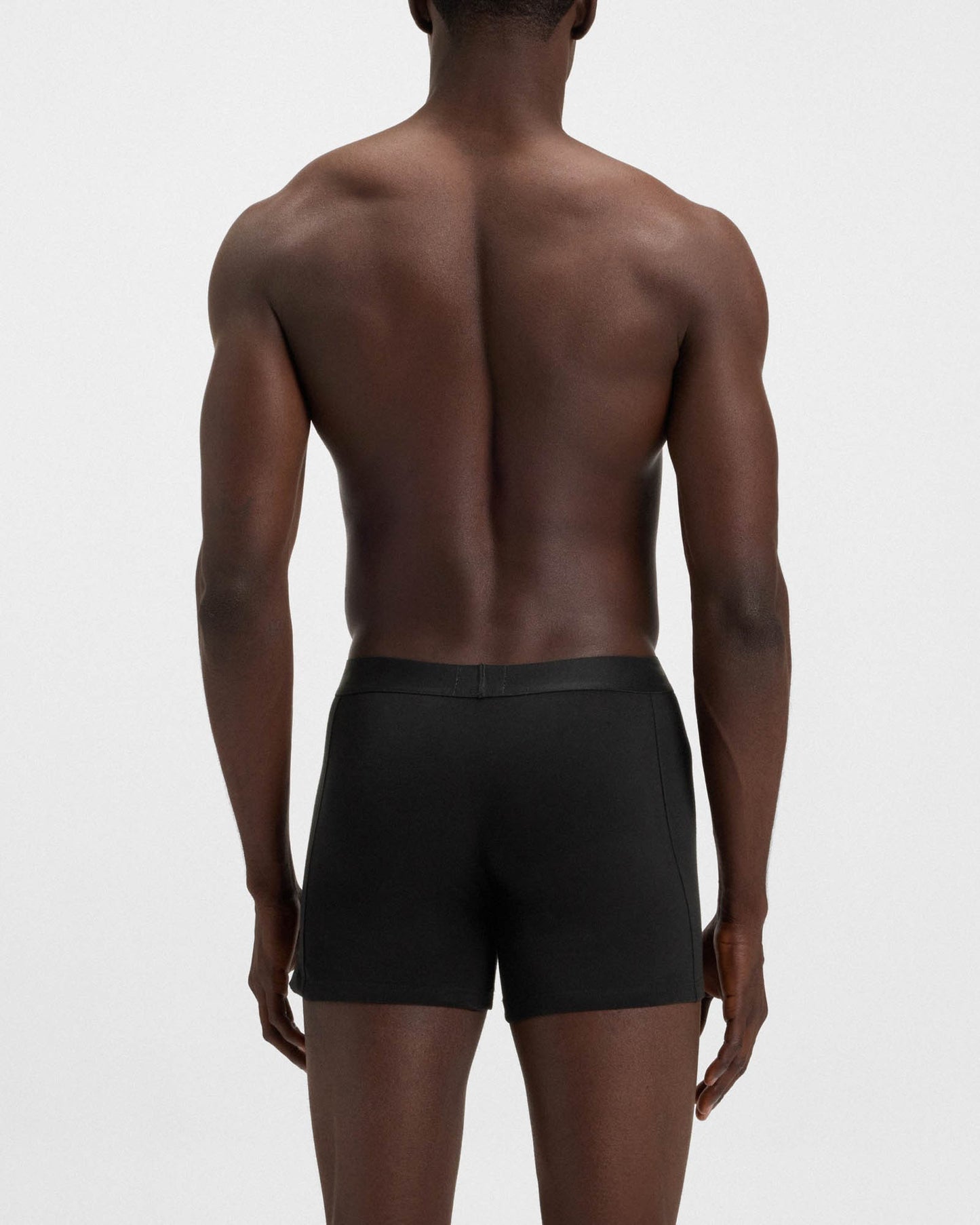 BOSS Orange 3-Pack Mens Stretch Cotton Boxer Briefs - Black 001
