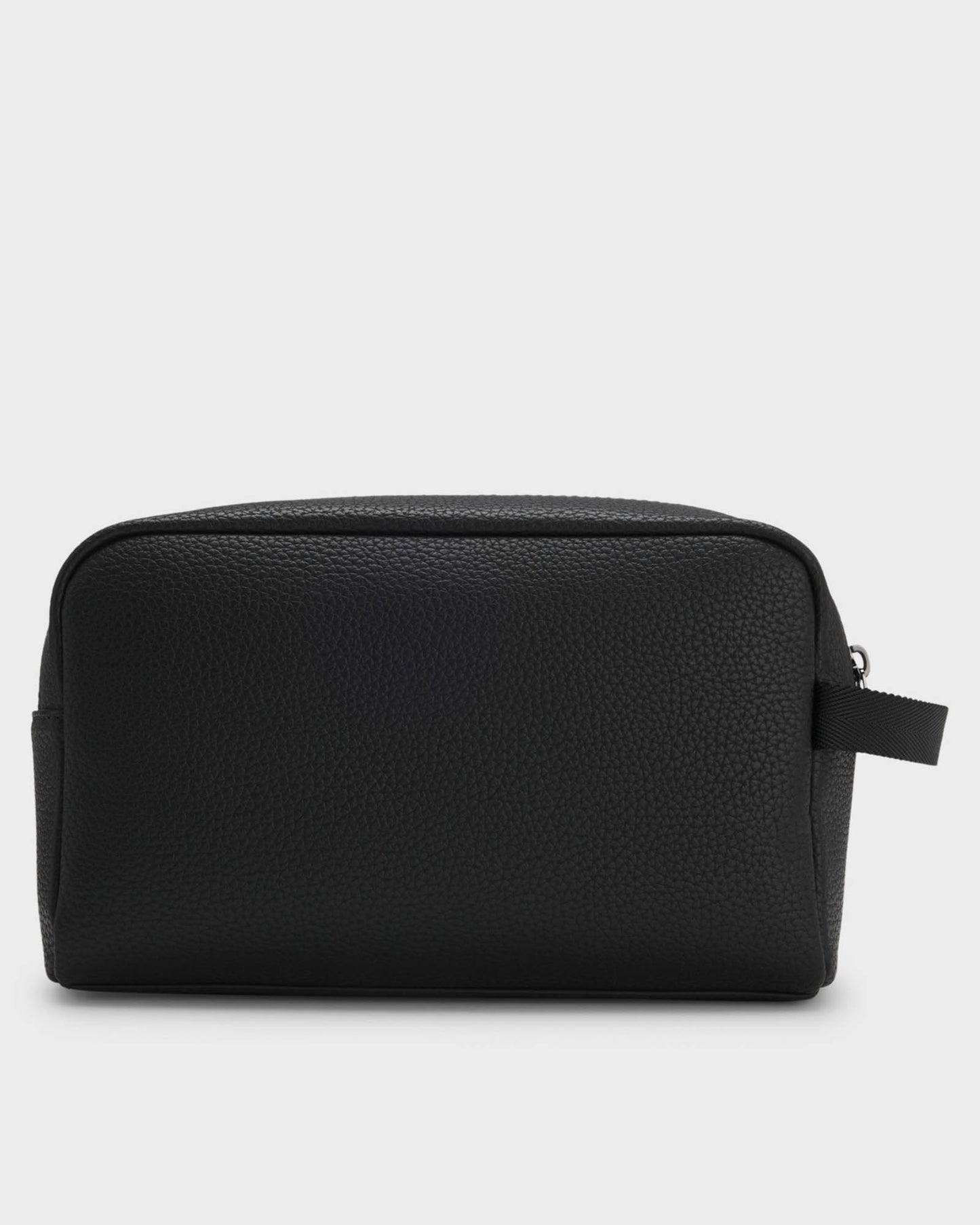 HUGO Quantic Mens Grained Faux Leather Washbag with Stacked-Logo- Black 001