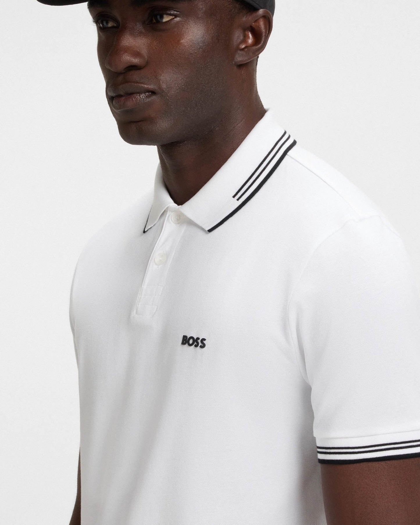 BOSS Green Paul Mens Short Sleeve Polo Shirt With Contrast Tipping - Natural 107