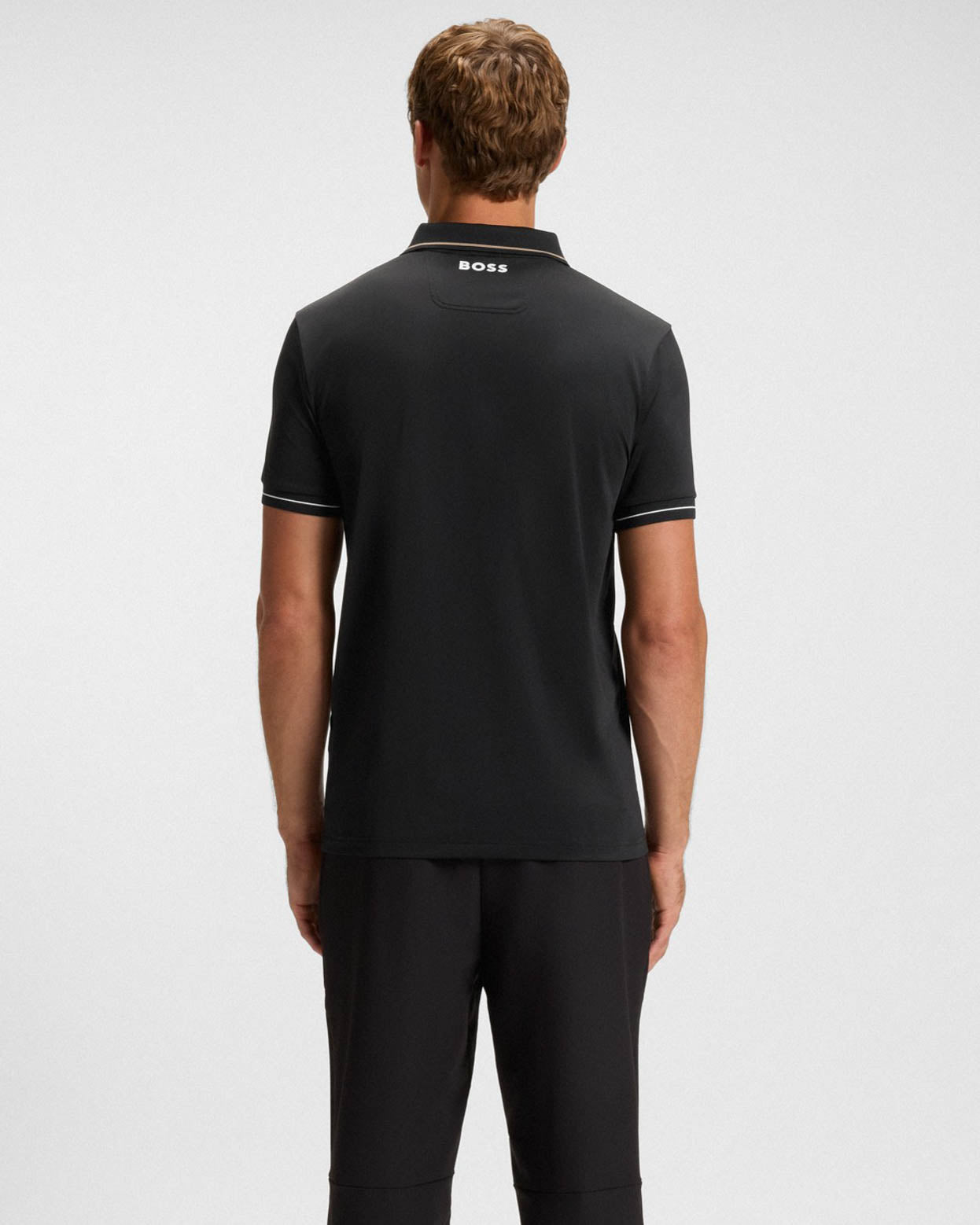 BOSS Green Paul Pro Mens Tipped Polo Shirt - Black 005