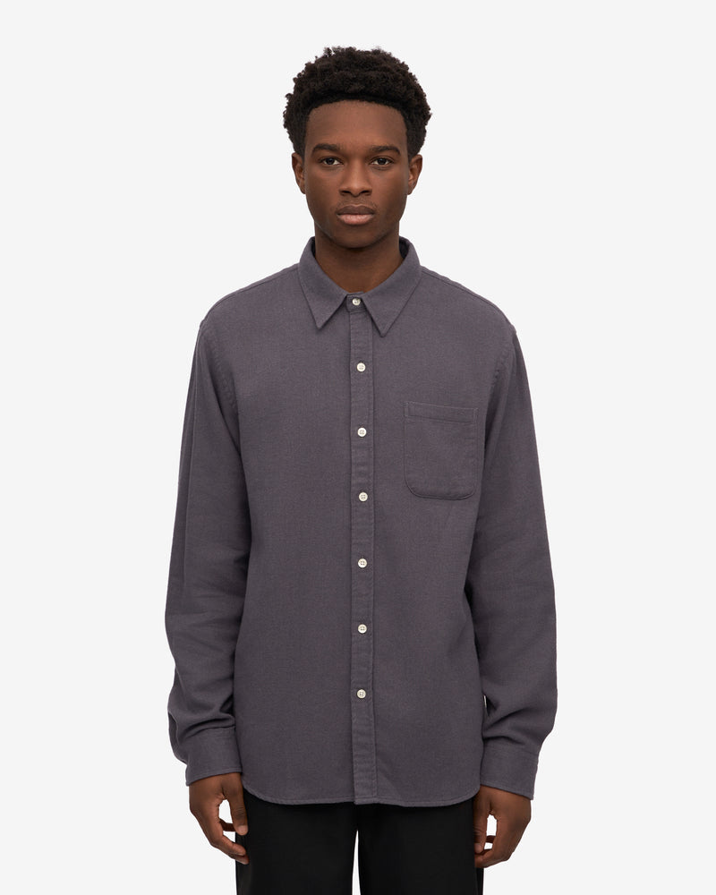 Colorful Standard Mens Organic Flannel Shirt - Lava Grey
