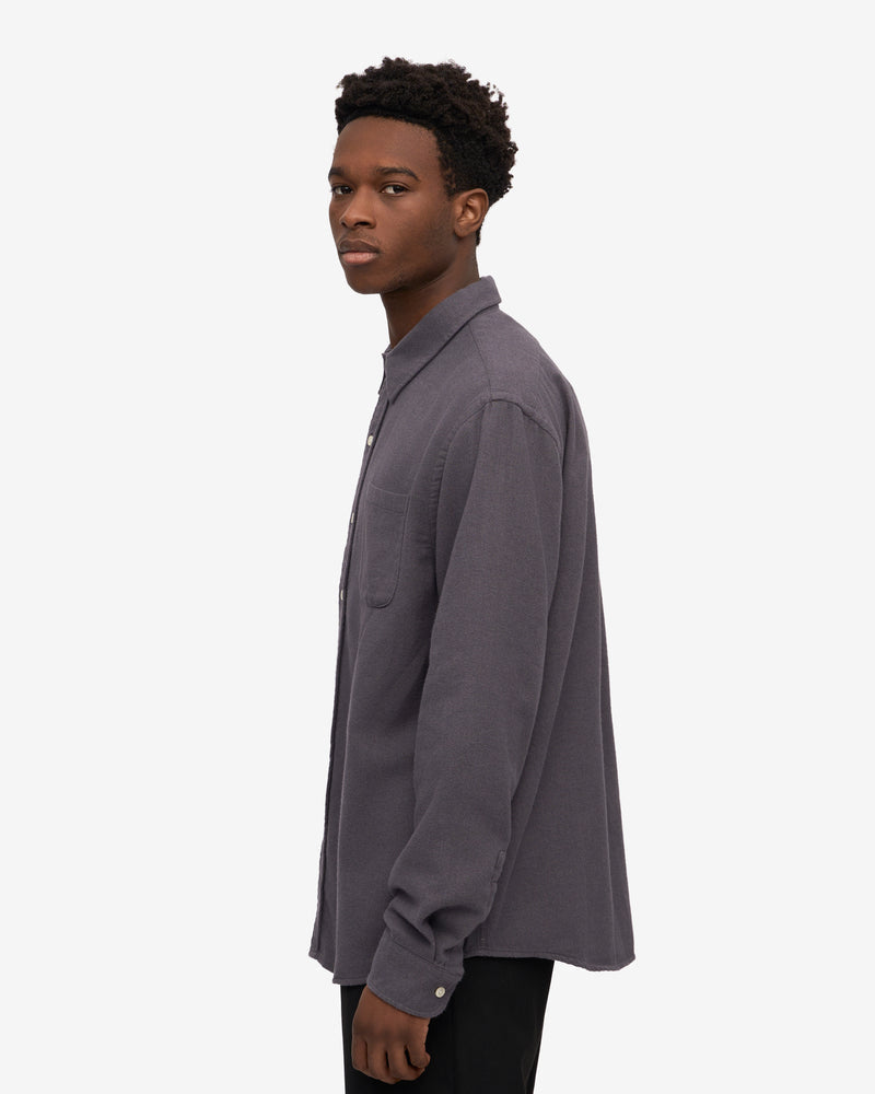 Colorful Standard Mens Organic Flannel Shirt - Lava Grey