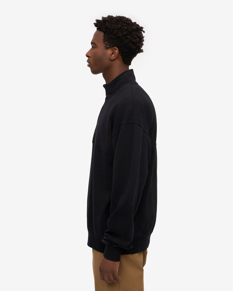 Colorful Standard Organic Quarter Zip Sweatshirt - Deep Black