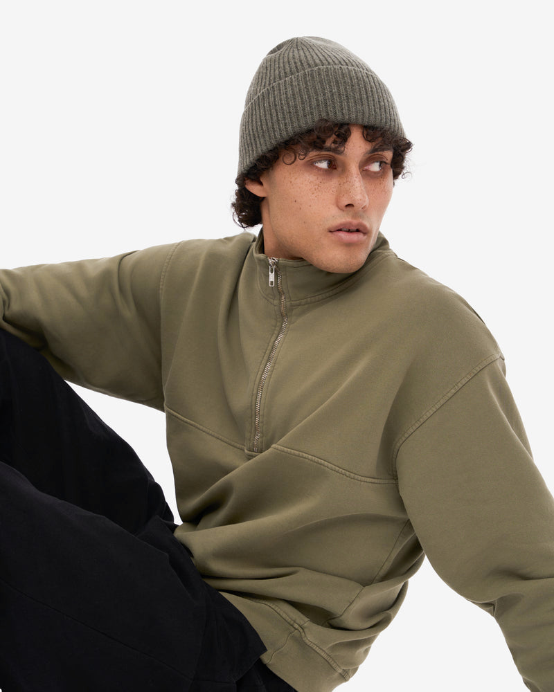 Colorful Standard Organic Quarter Zip Sweatshirt - Dusty Olive