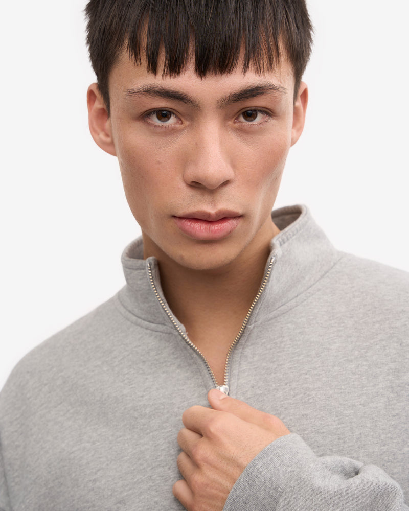 Colorful Standard Organic Quarter Zip Sweatshirt - Heather Grey