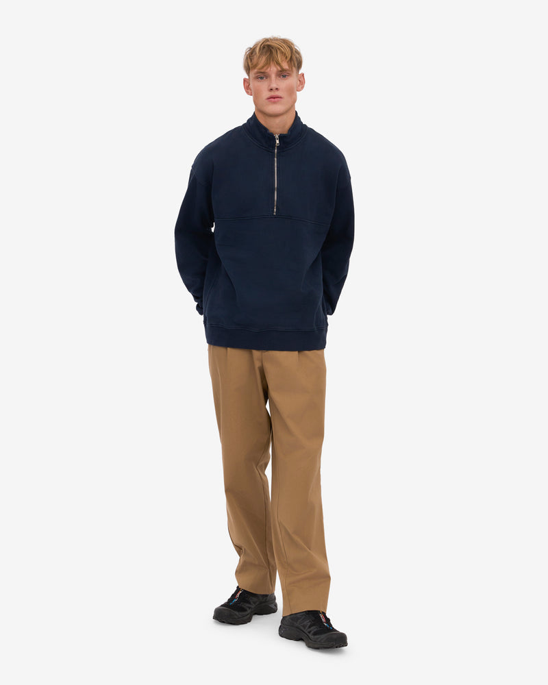 Colorful Standard Organic Quarter Zip Sweatshirt - Navy Blue