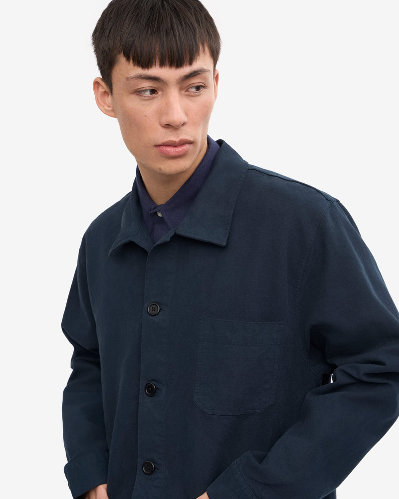 Colorful Standard Mens Organic Workwear Jacket - Navy Blue