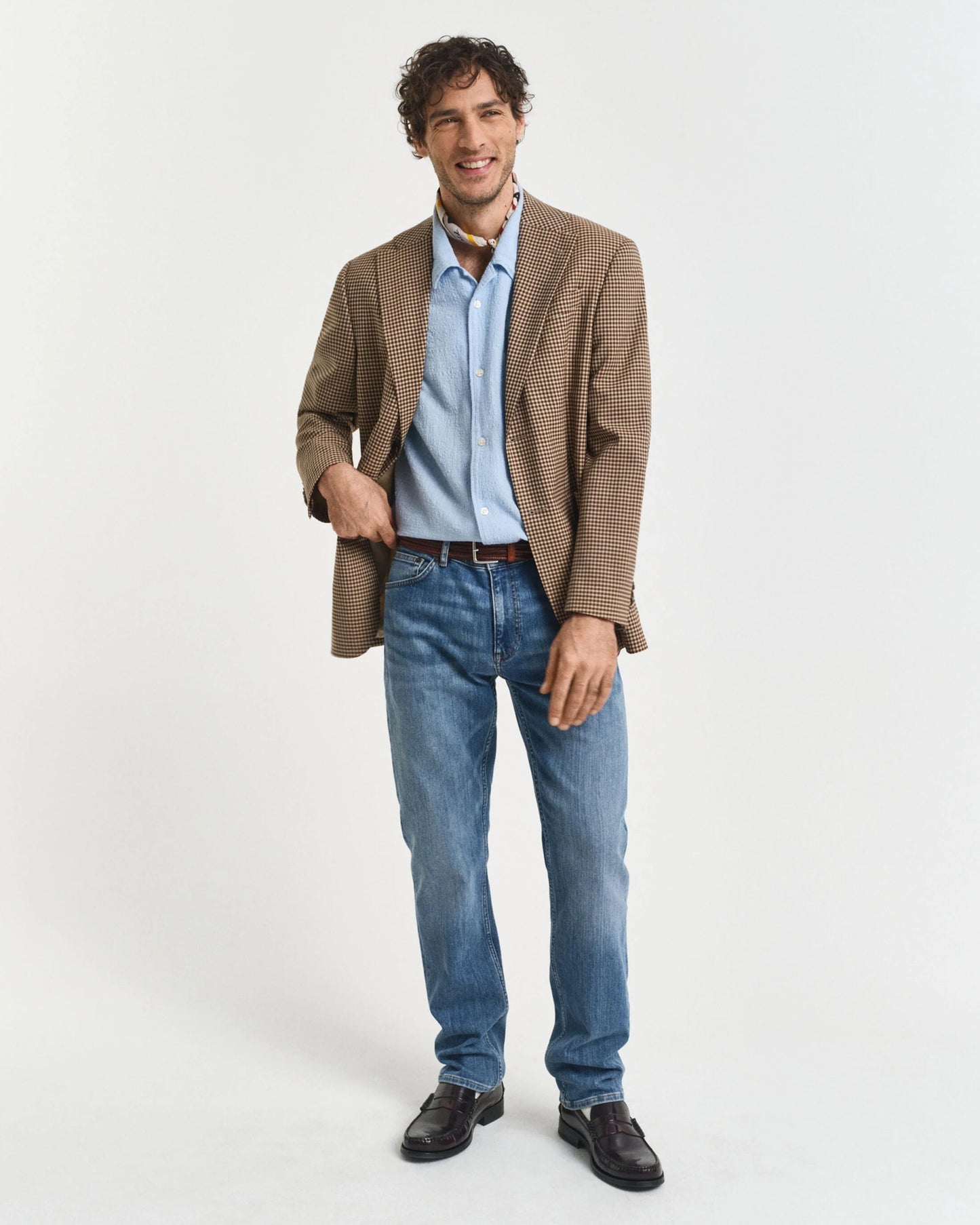 GANT Mens Regular Jeans - 971 Mid Blue Worn In