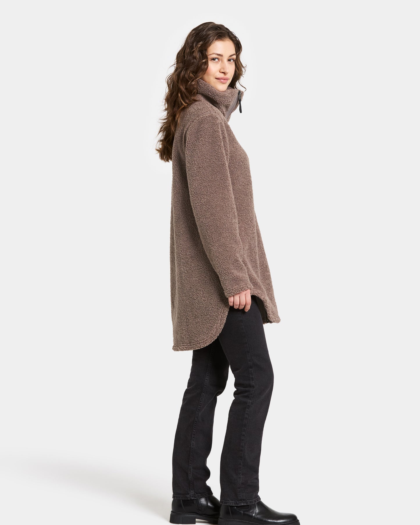 Didriksons Umi 3 Womens Full Zip Fleece - Bark F03