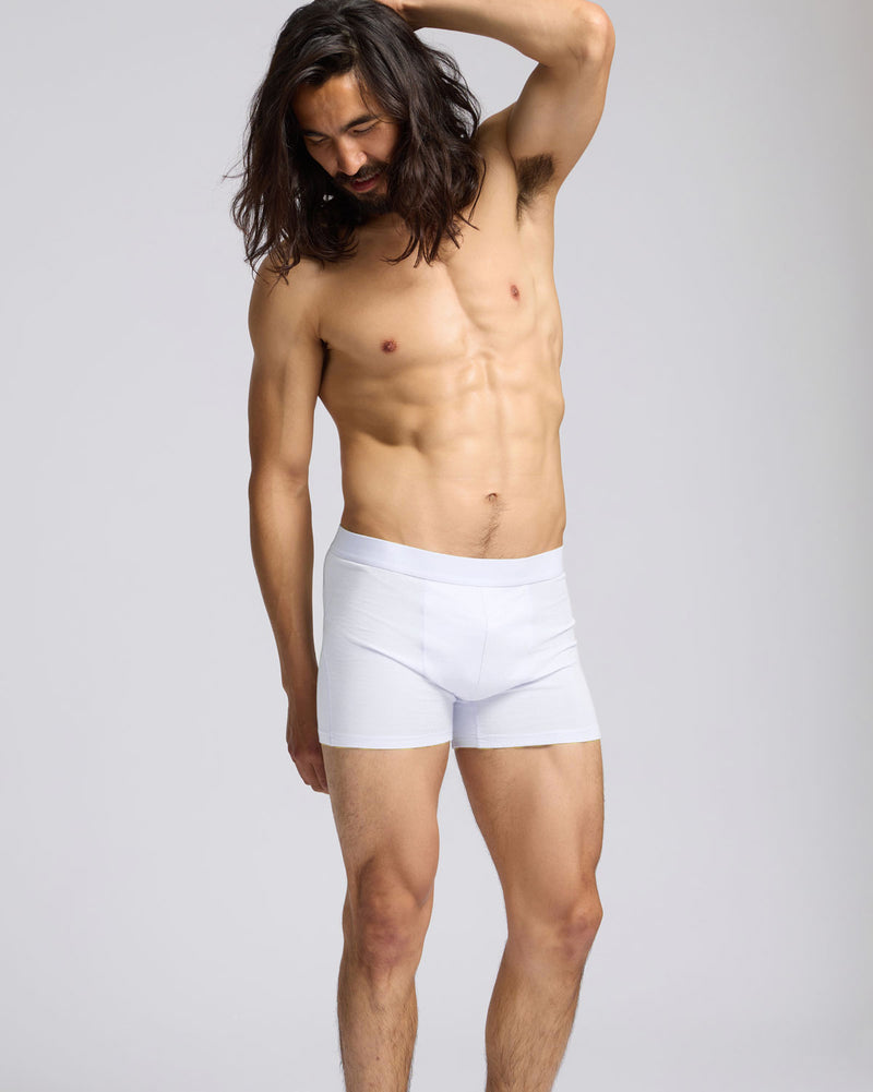 Colorful Standard 3 Pack Mens Organic Boxer Briefs - Optical White