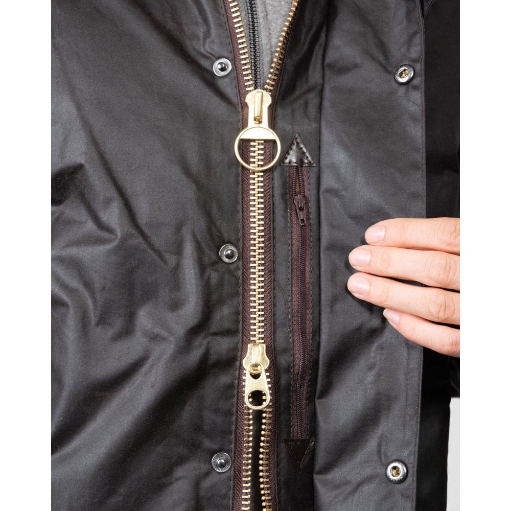 close up of the Beauford jacket zip
