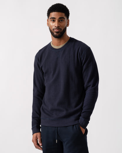 BOSS Orange Mens Structure Loungewear Sweatshirt - Dark Blue 403 - CHO - Designer Mens Loungewear