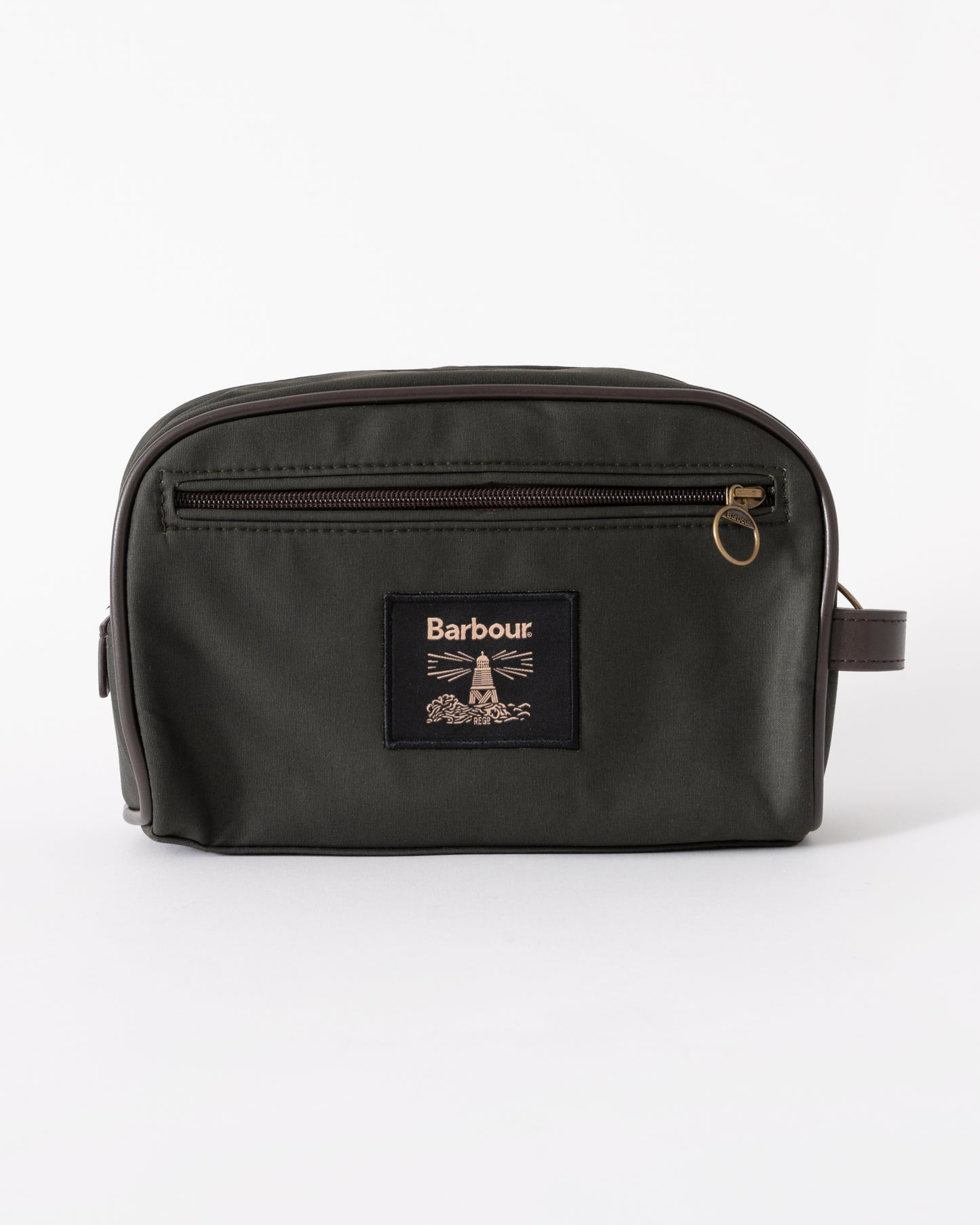 Barbour Wax Mens Washbag - Olive/Beacon