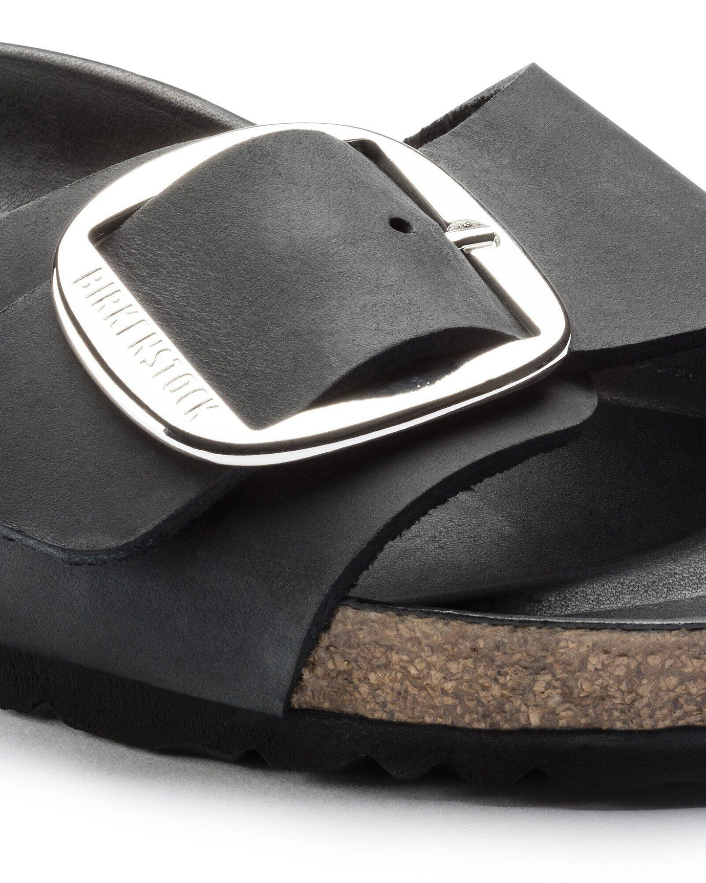 Birkenstock Madrid Big Buckle Oiled Leather Womens Sandals - Black