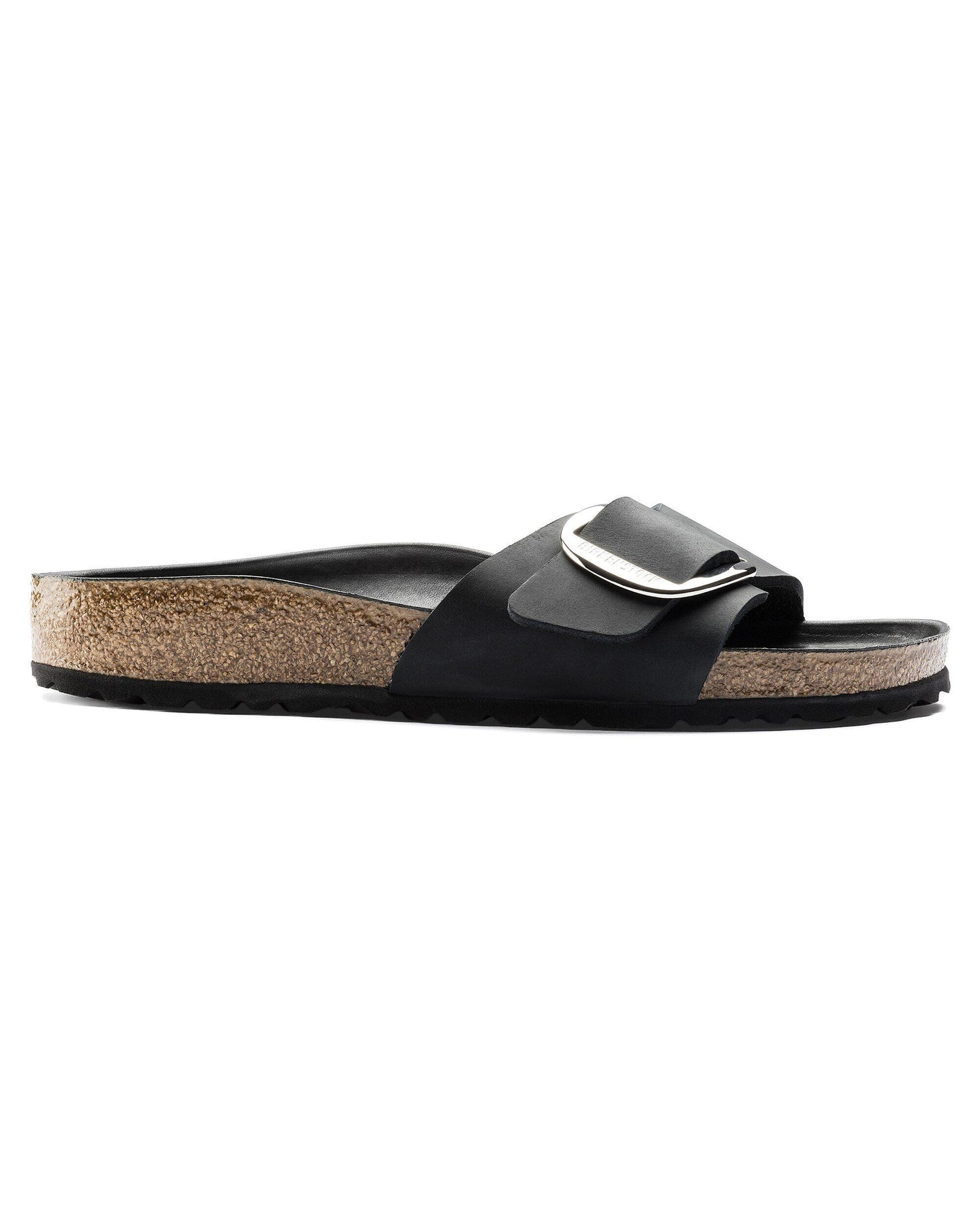 Birkenstock Madrid Big Buckle Oiled Leather Womens Sandals - Black