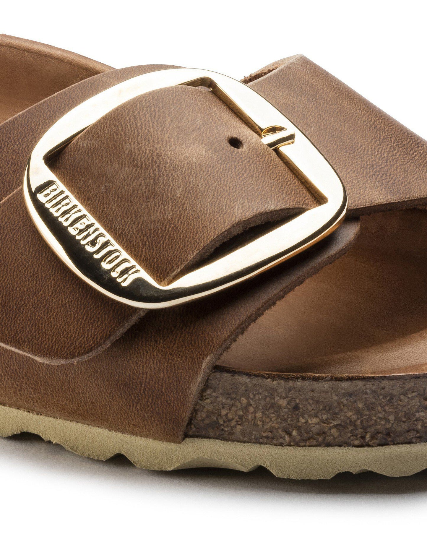 Birkenstock Madrid Big Buckle Oiled Leather Womens Sandals - Cognac