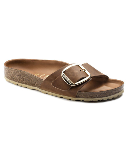 Birkenstock Madrid Big Buckle Oiled Leather Womens Sandals - Cognac