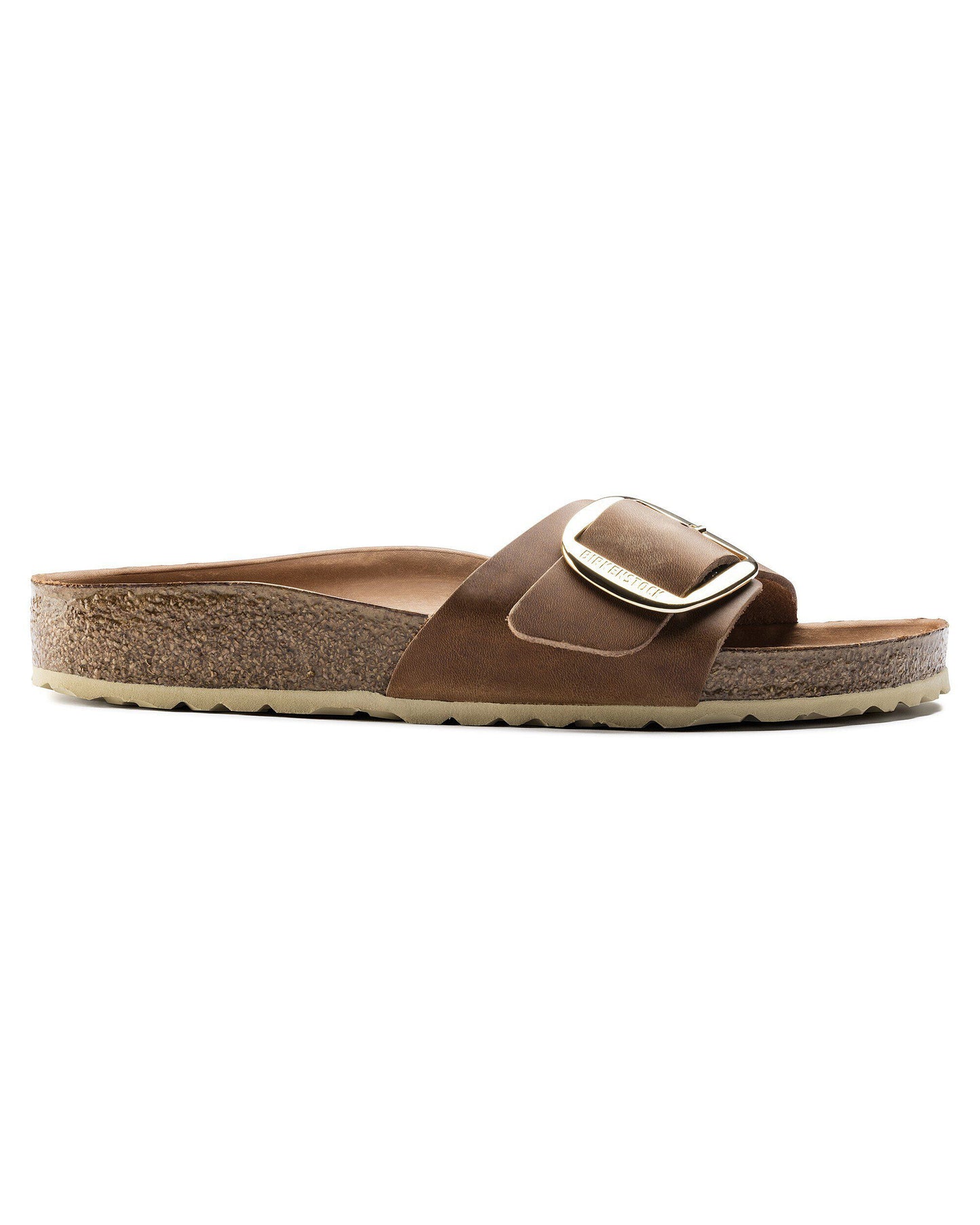 Birkenstock Madrid Big Buckle Oiled Leather Womens Sandals - Cognac
