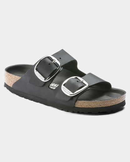 Birkenstock Arizona Big Buckle Oiled Leather Womens Sandals - Black | CHO | Designer Womens Sandals