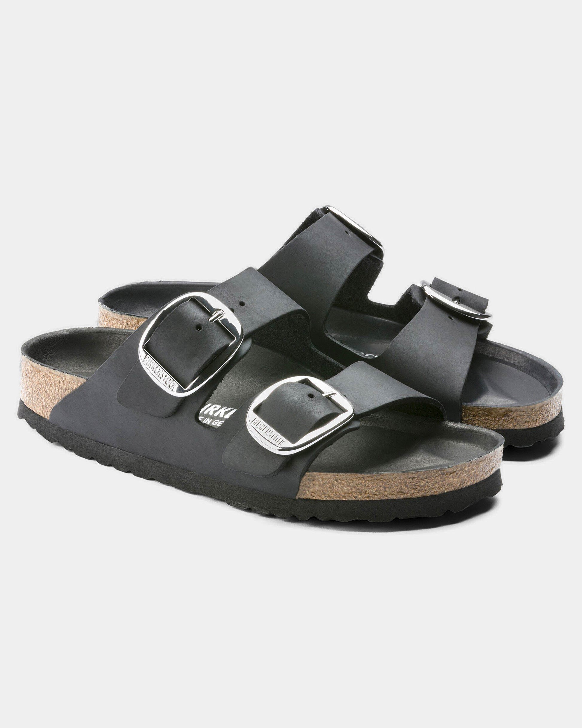 Birkenstock Arizona Big Buckle Oiled Leather Womens Sandals - Black | CHO | Designer Womens Sandals