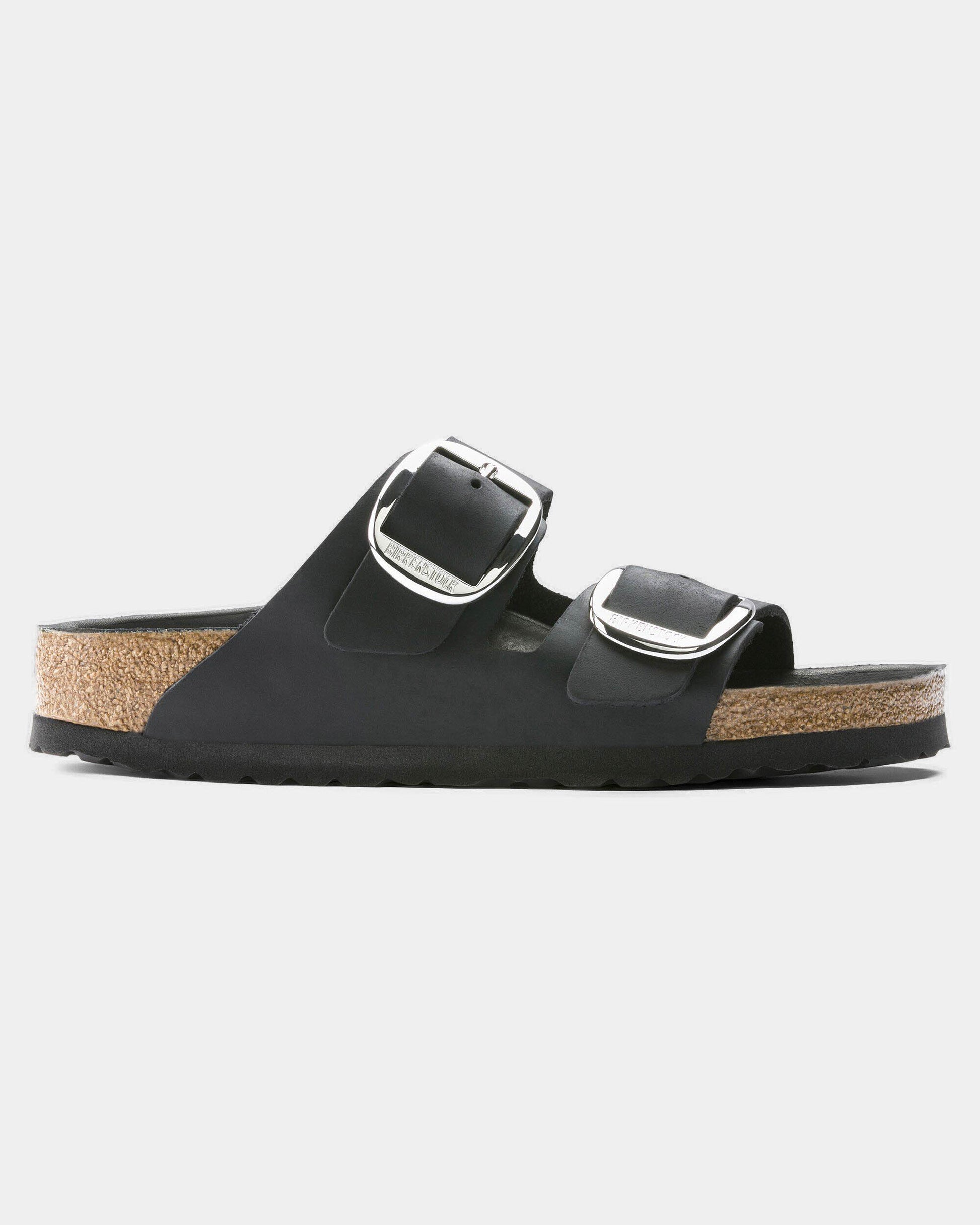 Birkenstock Arizona Big Buckle Oiled Leather Womens Sandals - Black | CHO | Designer Womens Sandals