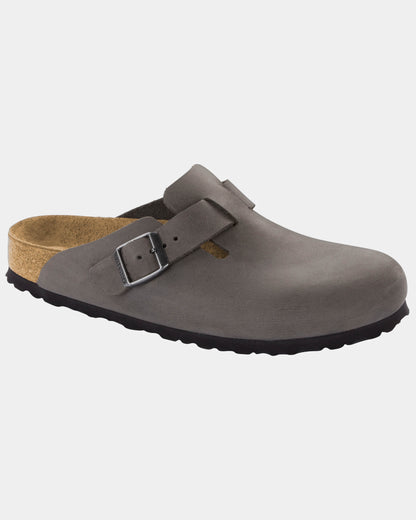 Birkenstock Boston Soft Footbed Oiled Leather Unisex Clogs - Iron