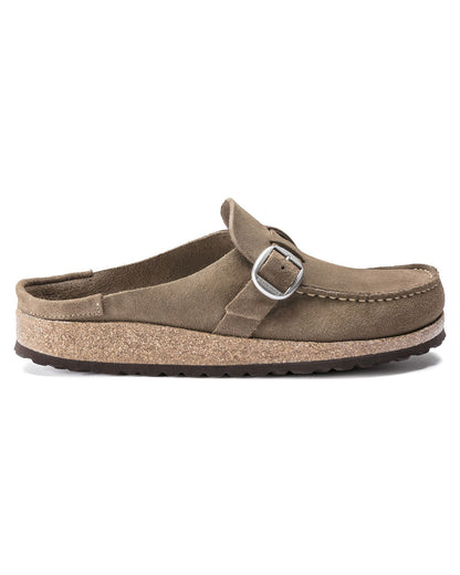 Birkenstock Buckley Suede Leather Womens Mule Moccasins - Grey Taupe